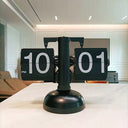 Retro Automatic Page Turning Desk Clock with Quartz Movement