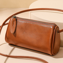 Genuine Leather Crossbody Bag with Retro Design