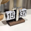 Retro Automatic Page Turning Desk Clock with Quartz Movement