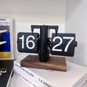 Retro Automatic Page Turning Desk Clock with Quartz Movement