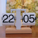 Retro Automatic Page Turning Desk Clock with Quartz Movement