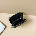 Black Embossed PU Leather Coin Purse with Multi-Card Slots