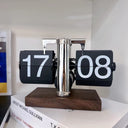 Retro Automatic Page Turning Desk Clock with Quartz Movement