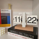 Retro Automatic Page Turning Desk Clock with Quartz Movement