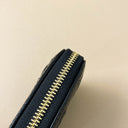 Black Embossed PU Leather Coin Purse with Multi-Card Slots