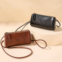 Genuine Leather Crossbody Bag with Retro Design