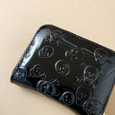 Black Embossed PU Leather Coin Purse with Multi-Card Slots